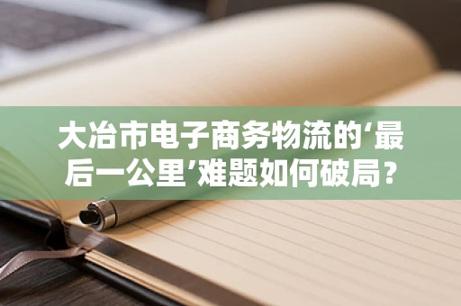大冶市电子商务物流的‘最后一公里’难题如何破局？