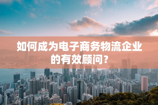 如何成为电子商务物流企业的有效顾问？