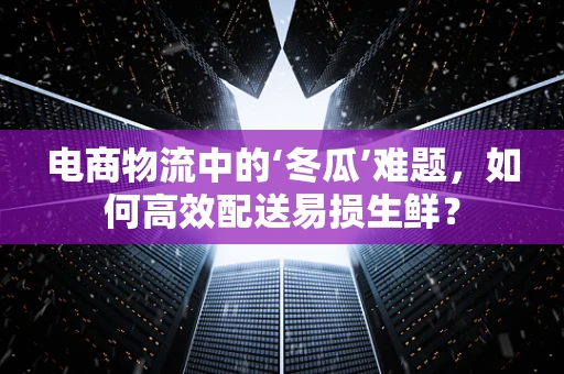 电商物流中的‘冬瓜’难题，如何高效配送易损生鲜？