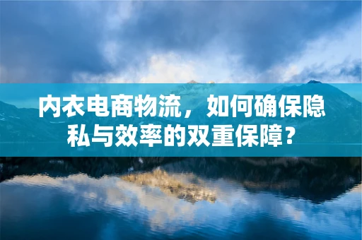 内衣电商物流，如何确保隐私与效率的双重保障？