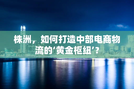 株洲，如何打造中部电商物流的‘黄金枢纽’？