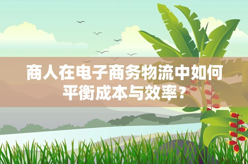 商人在电子商务物流中如何平衡成本与效率？
