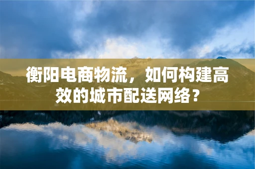 衡阳电商物流，如何构建高效的城市配送网络？