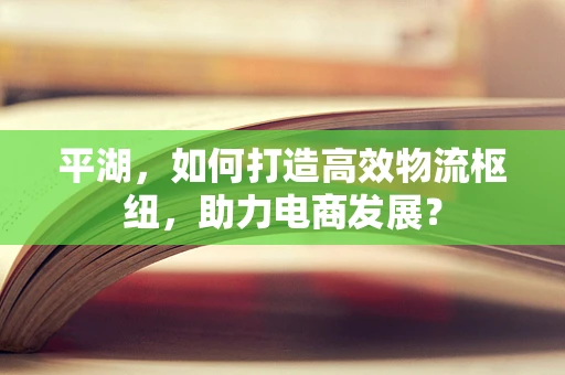 平湖，如何打造高效物流枢纽，助力电商发展？