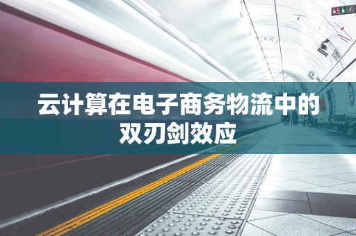 云计算在电子商务物流中的双刃剑效应
