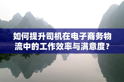 如何提升司机在电子商务物流中的工作效率与满意度？