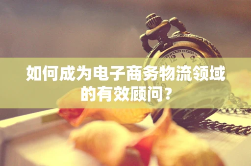 如何成为电子商务物流领域的有效顾问？