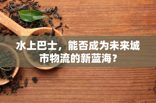 水上巴士，能否成为未来城市物流的新蓝海？