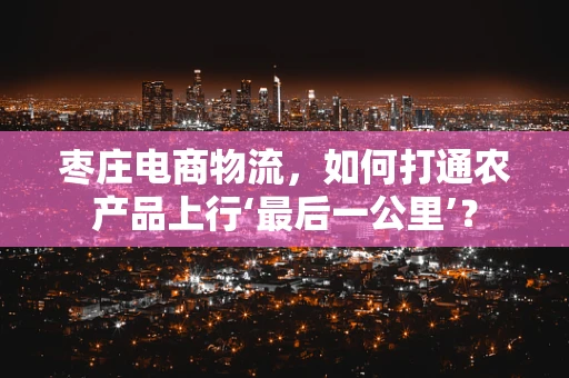 枣庄电商物流，如何打通农产品上行‘最后一公里’？