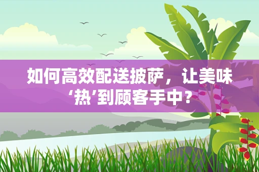 如何高效配送披萨，让美味‘热’到顾客手中？