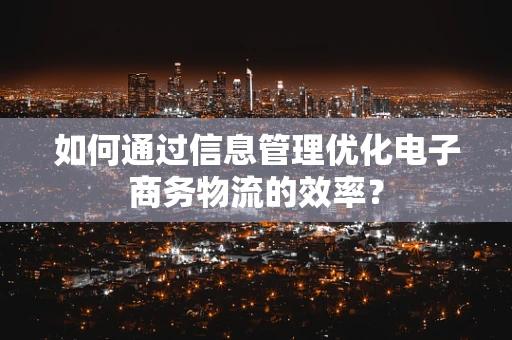 如何通过信息管理优化电子商务物流的效率？