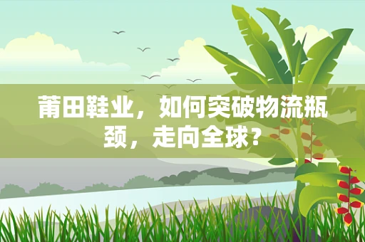 莆田鞋业，如何突破物流瓶颈，走向全球？