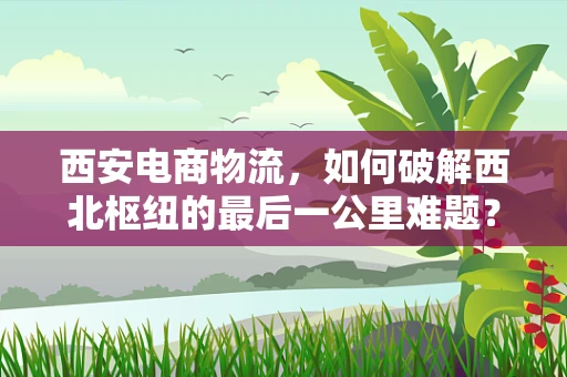 西安电商物流，如何破解西北枢纽的最后一公里难题？