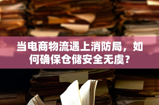 当电商物流遇上消防局，如何确保仓储安全无虞？
