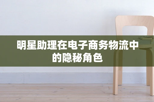 明星助理在电子商务物流中的隐秘角色