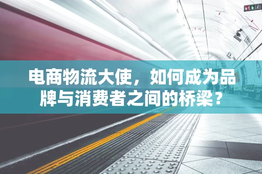 电商物流大使，如何成为品牌与消费者之间的桥梁？