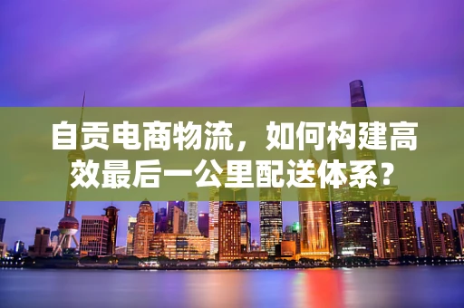 自贡电商物流，如何构建高效最后一公里配送体系？