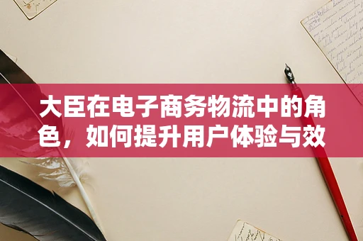大臣在电子商务物流中的角色，如何提升用户体验与效率？