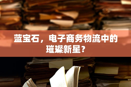 蓝宝石，电子商务物流中的璀璨新星？