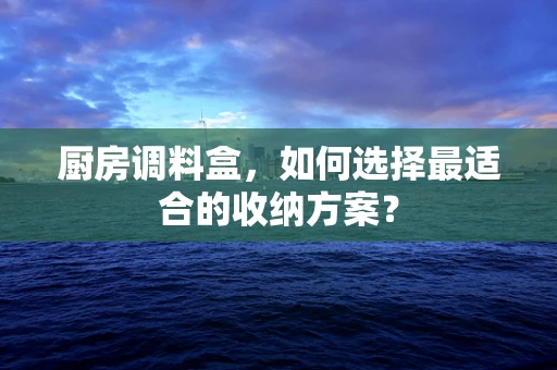 厨房调料盒，如何选择最适合的收纳方案？