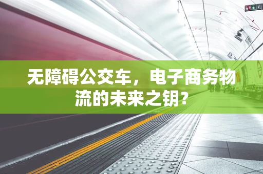 无障碍公交车，电子商务物流的未来之钥？
