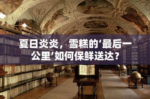 夏日炎炎，雪糕的‘最后一公里’如何保鲜送达？