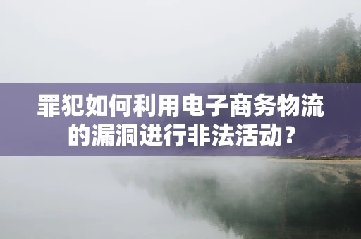罪犯如何利用电子商务物流的漏洞进行非法活动？