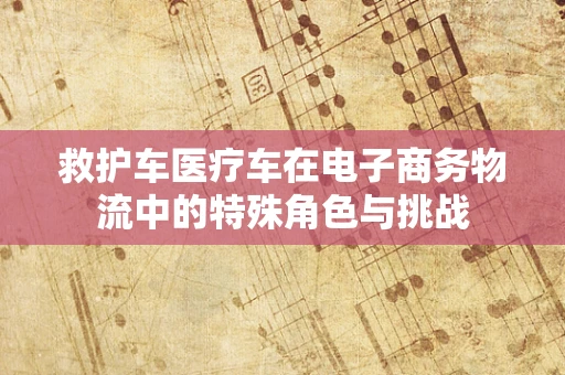救护车医疗车在电子商务物流中的特殊角色与挑战