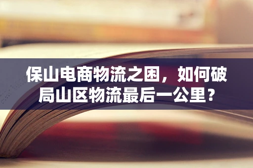 保山电商物流之困，如何破局山区物流最后一公里？