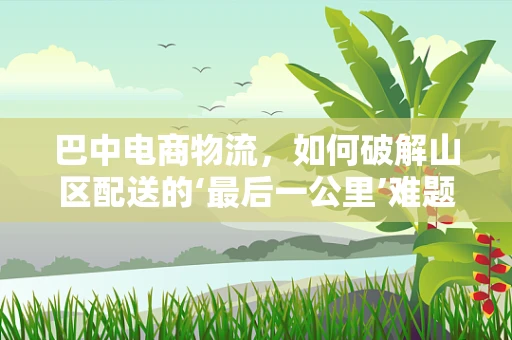巴中电商物流，如何破解山区配送的‘最后一公里’难题？