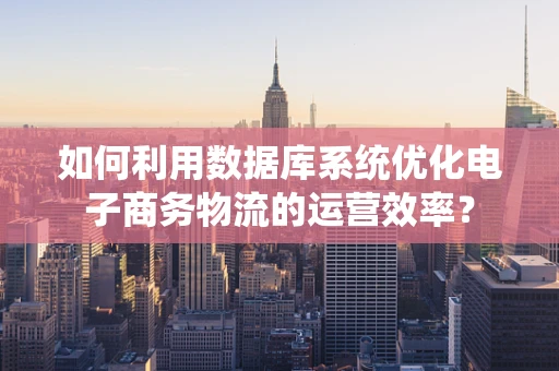 如何利用数据库系统优化电子商务物流的运营效率？