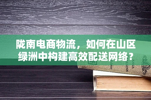 陇南电商物流，如何在山区绿洲中构建高效配送网络？