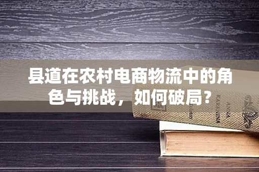 县道在农村电商物流中的角色与挑战，如何破局？
