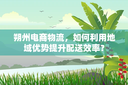 朔州电商物流，如何利用地域优势提升配送效率？
