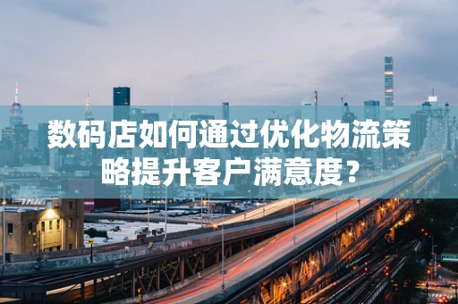数码店如何通过优化物流策略提升客户满意度？