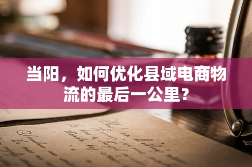 当阳，如何优化县域电商物流的最后一公里？