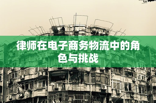律师在电子商务物流中的角色与挑战