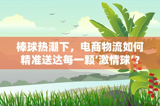 棒球热潮下，电商物流如何精准送达每一颗‘激情球’？