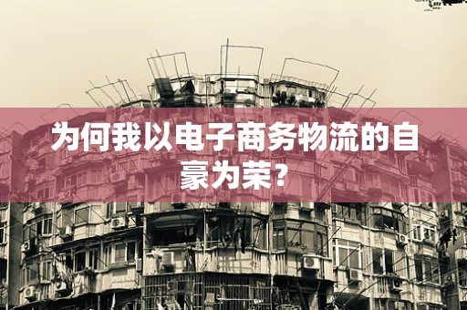 为何我以电子商务物流的自豪为荣？