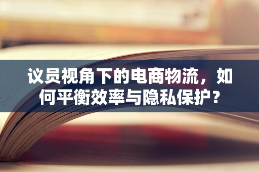 议员视角下的电商物流，如何平衡效率与隐私保护？