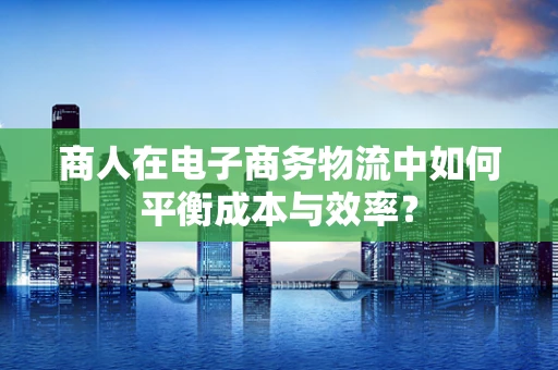 商人在电子商务物流中如何平衡成本与效率？