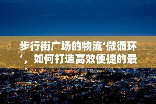 步行街广场的物流‘微循环’，如何打造高效便捷的最后一公里体验？