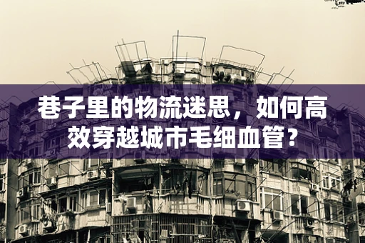 巷子里的物流迷思，如何高效穿越城市毛细血管？