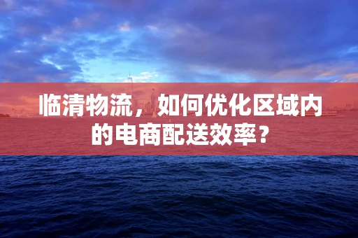 临清物流，如何优化区域内的电商配送效率？