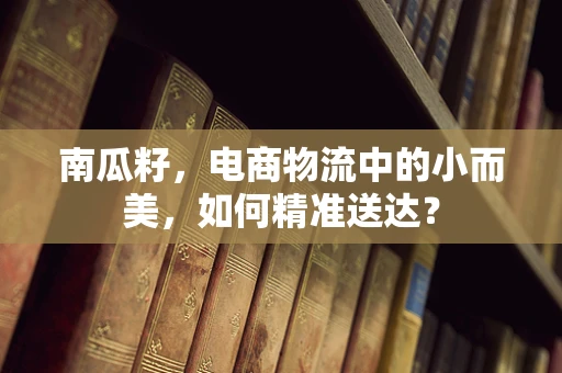 南瓜籽，电商物流中的小而美，如何精准送达？