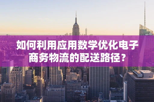 如何利用应用数学优化电子商务物流的配送路径？