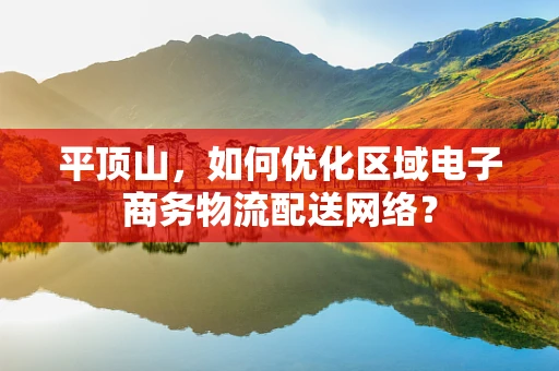 平顶山，如何优化区域电子商务物流配送网络？